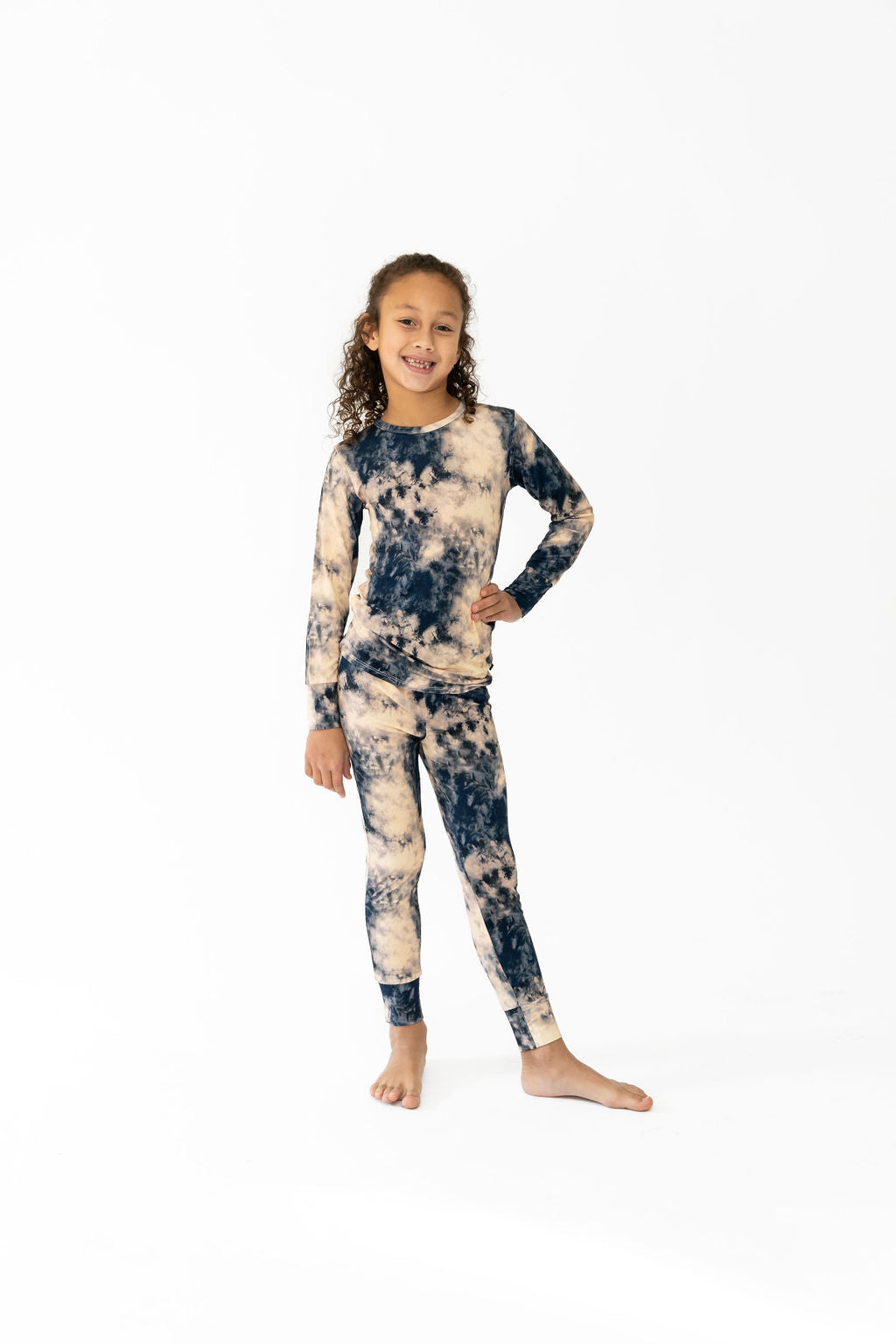 Blue Tie-Dye 2-Piece Pajama Set