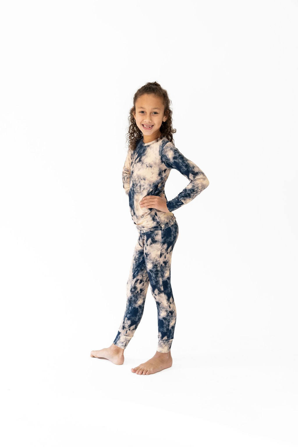 Blue Tie-Dye 2-Piece Pajama Set