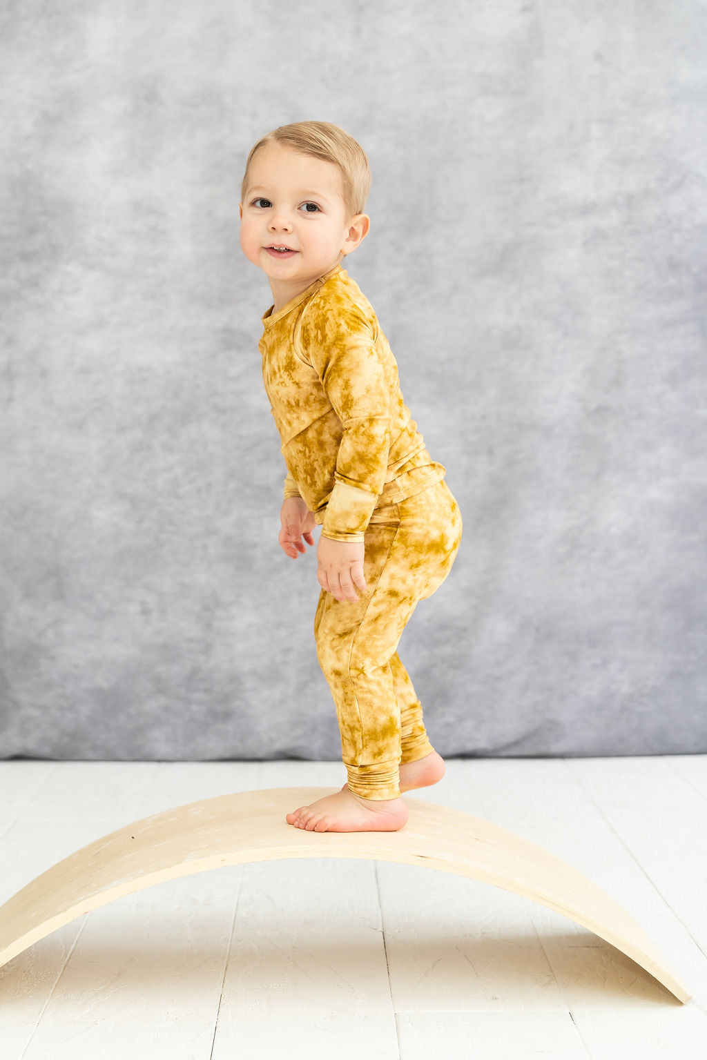 Mustard Tie-Dye 2-Piece Pajama Set