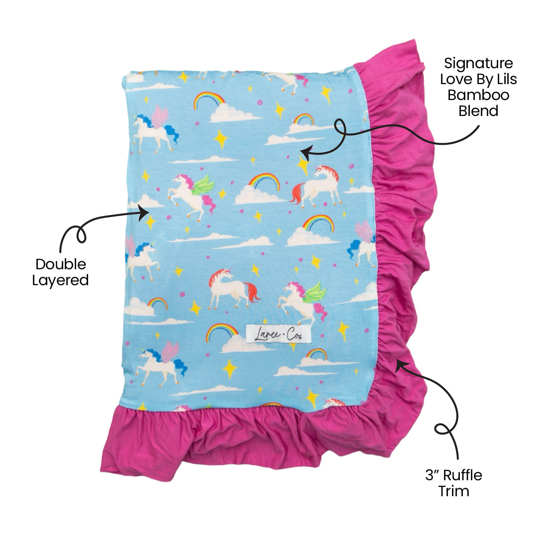 Sage Bamboo Ruffle Toddler Blanket